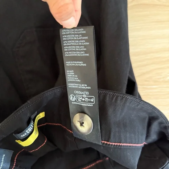 Anthropologie 30 Colette Wide Leg Ankle Pants Black Linen Office Career Business - Picture 7 of 9